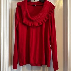 Woman’s Rafaella red cowl neck sweater, Size XL
